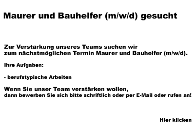 Maurer gesucht